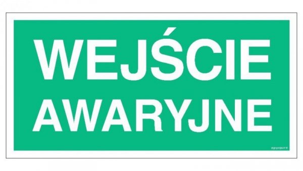 ZNAK - AC050 Wejście awaryjne 80 x 40 cm PS - Płyta 1mm foto.