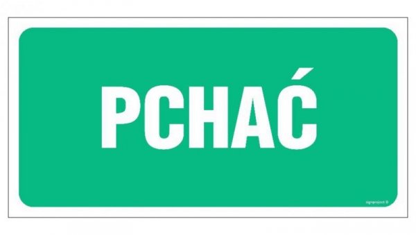 ZNAK - AC071 Pchać 30 x 10 cm PN - Płyta 1mm