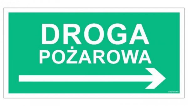 ZNAK - AC078 Droga pożarowa w prawo 20 x 10 cm TS - Płyta TD foto.
