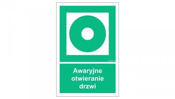 ZNAK - AC084 Awaryjne otwieranie drzwi 10 x 15 cm TS - Płyta TD foto.