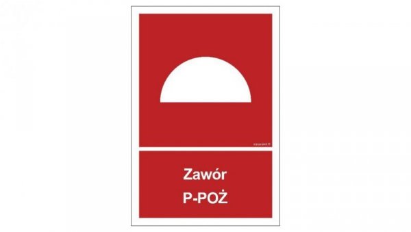 ZNAK - BC051 Zawór P-POŻ 15 x 22,2 cm FN - Folia samoprzylepna