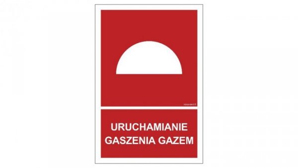 ZNAK - BC062 Uruchamianie gaszenia gazem 10 x 14,8 cm KS - Folia podłogowa foto.