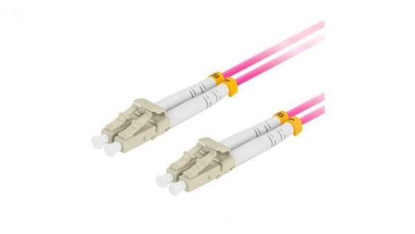 Patchcord światłowodowy MM LC/UPC-LC/UPC duplex 3mm OM4 purple 2m LANBERG