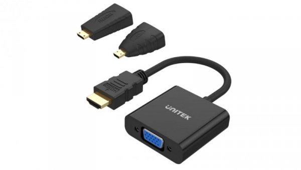 Unitek Y-6355 adapter Micro/Mini HDMI do VGA+audio