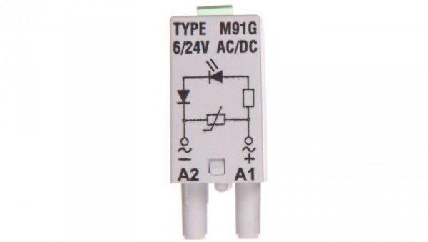 Moduł sygnalizacyjny LV (dioda LED zielony + warystor V) 6-24 V AC/DC M91G szary 854856