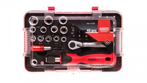 KPL. 45CZ WKRĘTAK,MINIGRZECHOTKA, NASADKI, GROTY PCV BOX MN-14-206