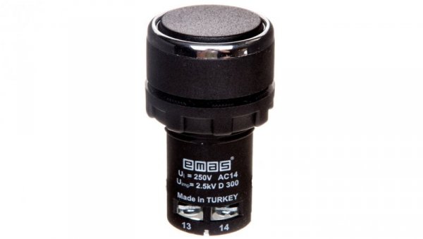 Przycisk sterowniczy monoblok, kryty, niestabilny, 1NO+1NC, czarny T0-MB102DH
