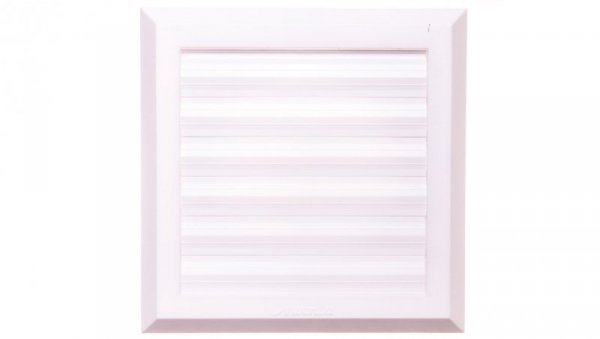 Kratka wentylacyjna 130x130mm fi 100mm biała żaluzja+sznurek rozpieracze T38