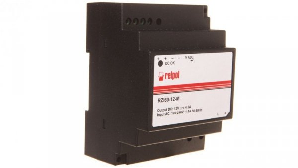 Zasilacz impulsowy 90-264V AC 12V DC 4,5A 60W RZI60-12-M 2615398