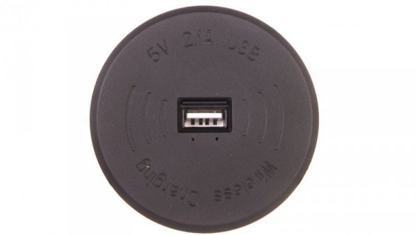 Ładowarka bezprzewodowa do Smartfona z portem USB czarna OR-AE-1367/B