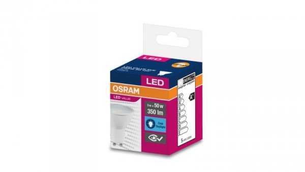 Żarówka LED GU10 LVPAR16 50 120st. 4,5W/865 10X1 EUE OSRAM 350lm 230V 4058075198739