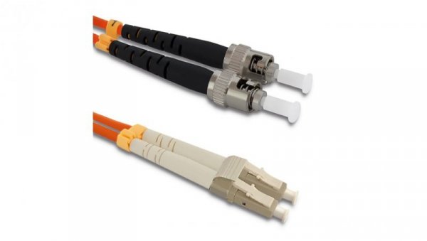 Qoltec Patchcord światłowodowy LC/UPC - ST/UPC Multimode 50/125 OM2 Duplex 1m