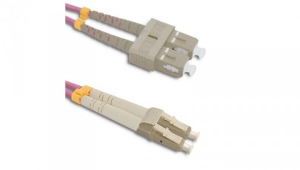 Qoltec Patchcord światłowodowy LC/UPC - SC/UPC Multimode 50/125 OM4 Duplex 2m