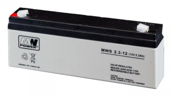 Akumulator AGM 12V 2,3Ah (178x34x69mm) MWS 2.3-12