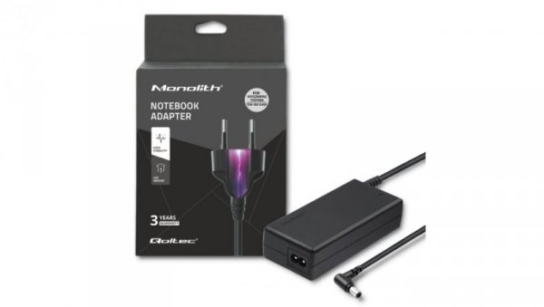 Qoltec Zasilacz do laptopa HP Compaq Toshiba 75W 19V 3.95A 5.5*2.5 +kabel zasilający