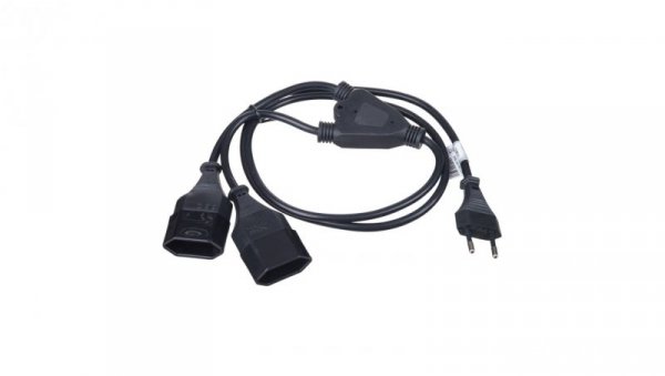 Kabel zasilający Y rozdzielacz Akyga AK-RD-05A CU 2x0.5mm² Europlug Typ C / 2x CEE 7/16 1.2 m