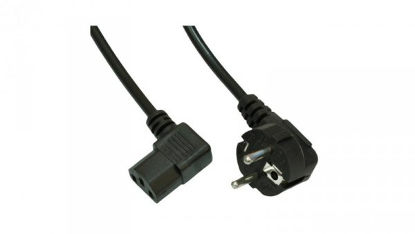 Kabel zasilający kątowy Akyga AK-PC-02A CCA 3x0.5mm² CEE 7/7 / IEC C13 1.5 m