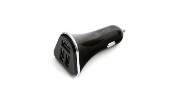 Ładowarka samochodowa 3xUSB 5,4a + microUSB cable 1m czarne 43721 PLCR3B