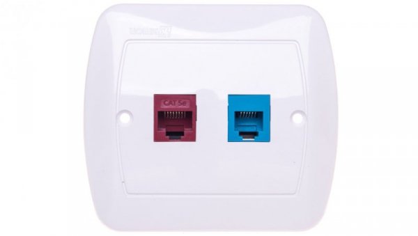 Simon Akord Gniazdo teleinformatyczne RJ45 kat.5e + RJ12 białe A5T/11