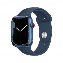 Apple Watch Series 7 45mm GPS + Cellular (LTE) Koperta z aluminium w kolorze niebieskim z paskiem sportowym w kolorze błękitnej toni