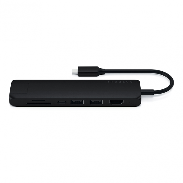 Satechi USB-C Slim Multiport Ethernet HUB - HDMI 4K / USB 3.0 / USB-C(PD) / microSD / SD / Ethernet / Black (czarny)