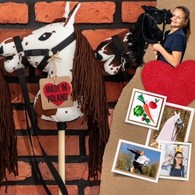Hobby Horse Skippi - koń na kiju - Gniado - srokaty