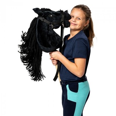 Zestaw Skippi - Hobby Horse czarny i dodatkowy kantar - czerwony