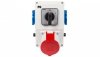 Zestaw instalacyjny z gniazdem 32A 5P+2x2P+Z RS-Z (0-1) czerwony 6276-00