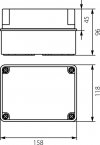 Puszka hermetyczna natynkowa 158x118x96mm IP65 biała PH-2B.2 28.25