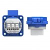 Gniazdo tablicowe 10/16A 2P+Z 230V /50x50/ niebieskie IP54 108-0bc