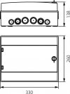 Rozdzielnica hermetyczna modułowa (500V AC ,1000V DC) 1x12 natynkowa IP65 RH-12 36.12
