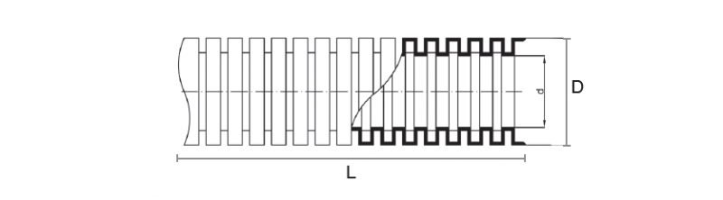 Rura karbowana 23mm szara 320N RKLS 23/18-50 10014 /50m/