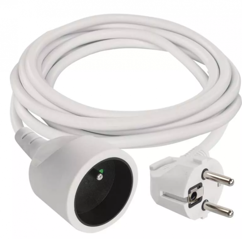 Przedłużacz 1-gniazdo z/u 10m /H05VV-F 3x1/ biały P0110