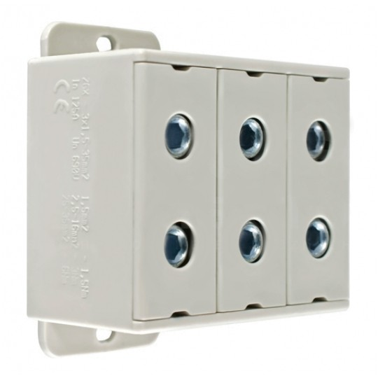 Złączka szynowa 3-torowa 35mm2 szara ZGX-3x35 szara ENE-00168