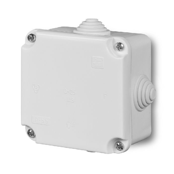 Puszka hermetyczna n/t PK-0 88x88x60mm z zaciskiem 5x2,5mm2 IP55 biała 0223-00