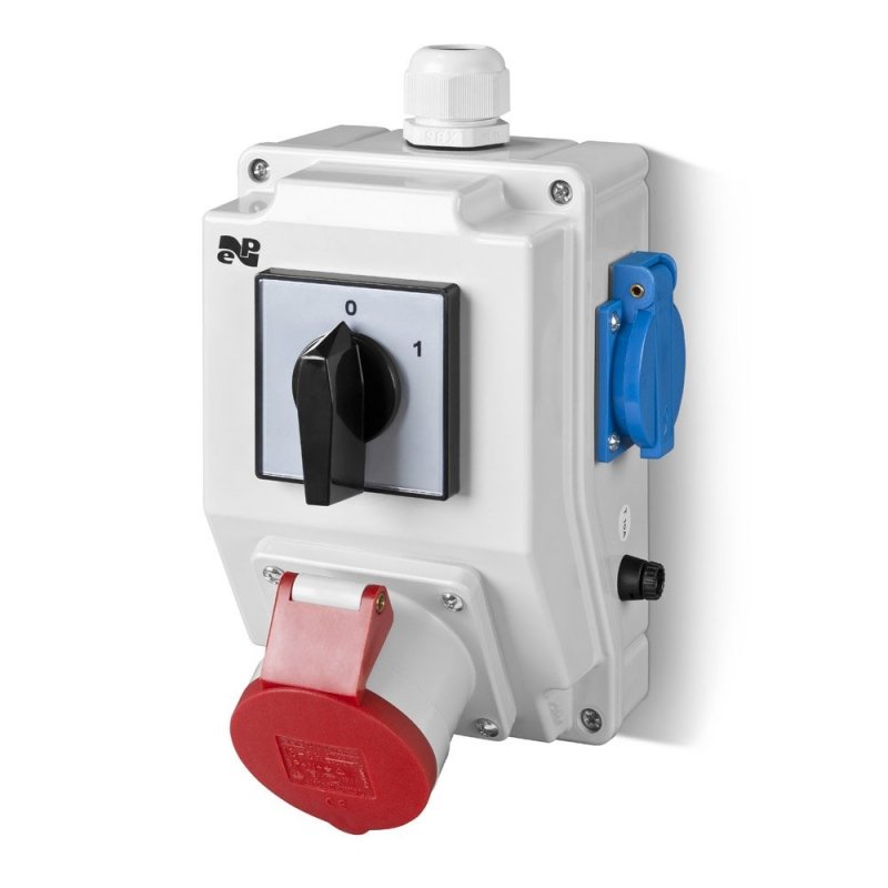 Zestaw instalacyjny z gniazdem 16A 5P+2P+Z RS-Z (0-1) czerwony 6272-00