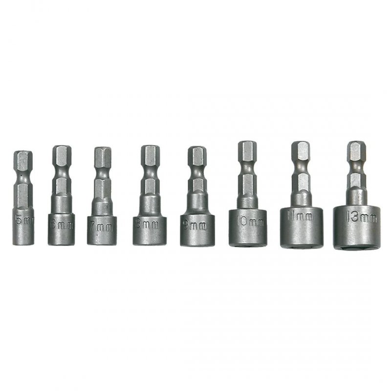 Nasadki wkrętakowe 1/4 cala 5-13mm stal CrV (zestaw 8 szt.) 39D387