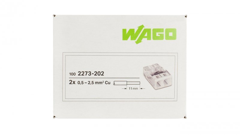 Szybkozłączka 2x 0,5-2,5mm2 na drut 450V/24A ORYGINALNA 100szt. 2273-202