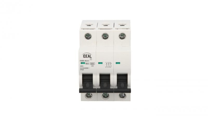 Wyłącznik nadprądowy 3P B 63A 6kA AC KMB6-B63/3 VDE 23170