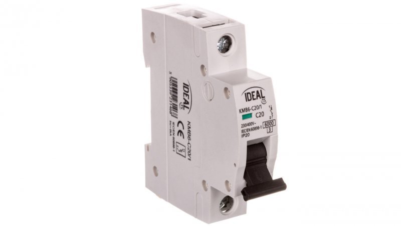 Wyłącznik nadprądowy 1P C 20A 6kA AC KMB6-C20/1 VDE 23146