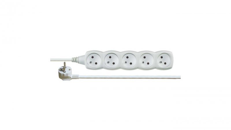 Przedłużacz 5-gniazd z/u 10m /H05VV-F 3G1/ biały P0510