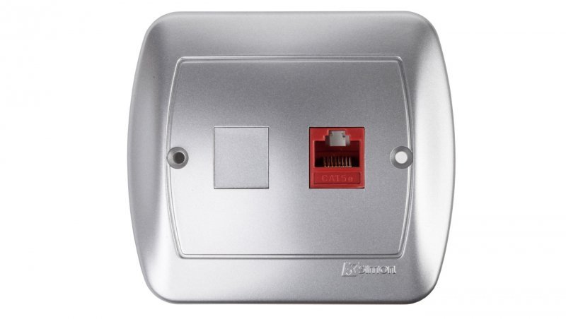 Simon Akord Gniazdo komputerowe pojedyncze RJ45 5e aluminium metalizowane AF51/26