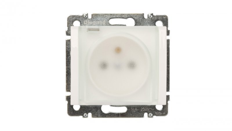 SISTENA LIFE Gniazdo bryzgoszczelne z/u IP44 z klapką arctic 775929