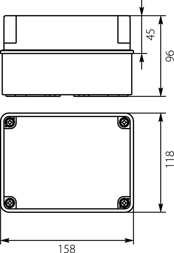 Puszka hermetyczna natynkowa 158x118x96mm IP65 biała PH-2B.2 28.25