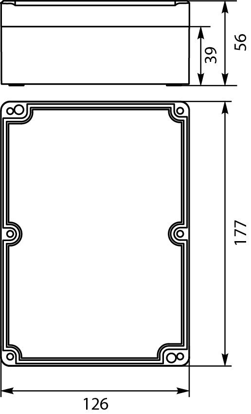 STRONG Puszka hermetyczna n/t 177x126x56mm IP67 PHP-74 szary 62.74