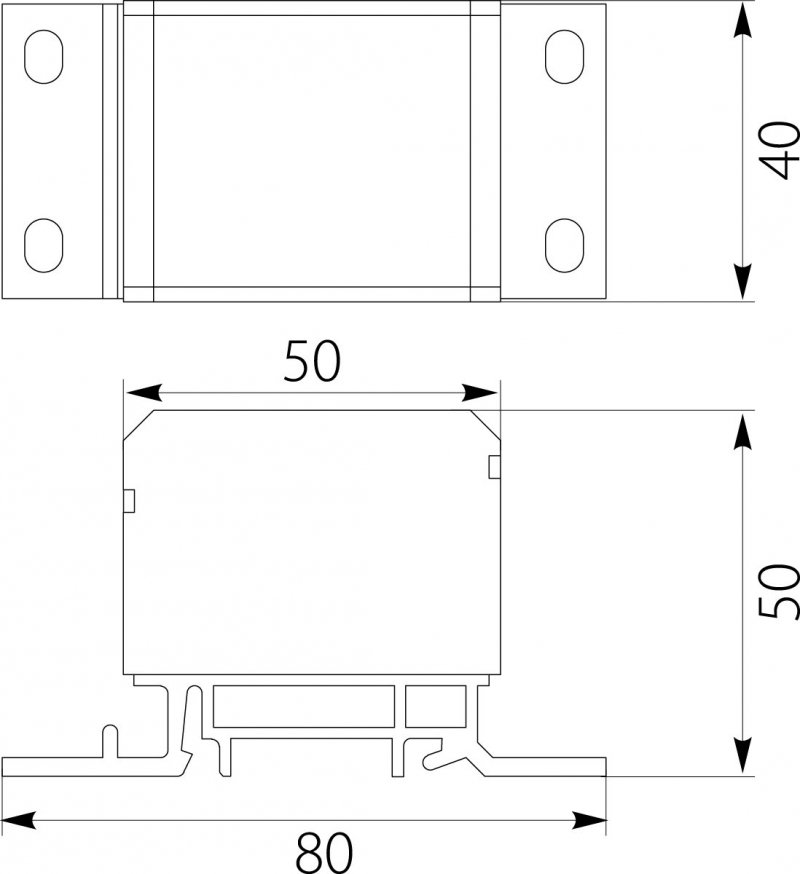 Blok rozdzielczy 2x4-50mm2/2x4-35mm2/3x2,5-25mm2 niebieski montaż płaski i na szyne TH DB2-N 48.20