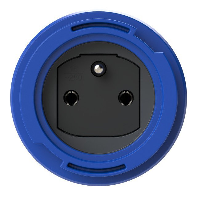 Gniazdo tablicowe 10/16A 2P+Z 230V /75x75/ niebieskie IP68 NAUTILUS 20341-8b