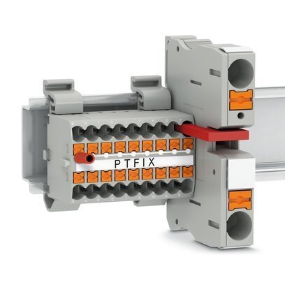 Blok rozdzielczy PTFIX 6/18X2,5-NS35 WH, białe złącze przemysłowe - 18 punktów przyłączeniowych o przekroju 2,5mm2