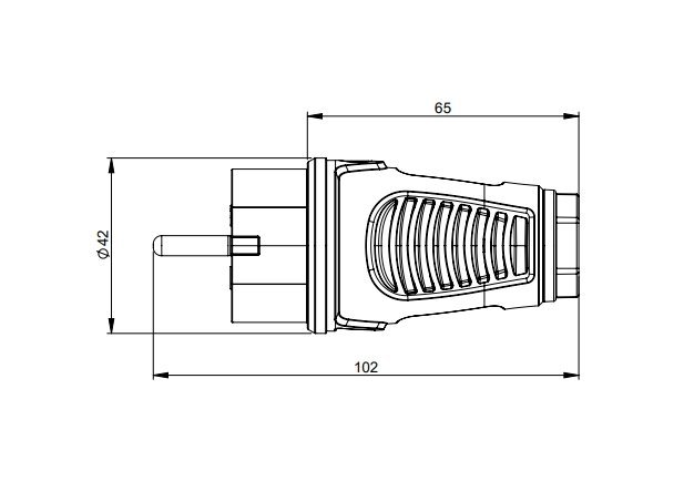 Wtyczka gumowa 16A 2P+Z 230V UNI-SCHUKO IP54 TAURUS2 0521-sr