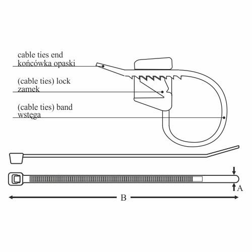Opaska kablowa 2.5mm 100mm biała OZN 25-100 25.15 /100szt./